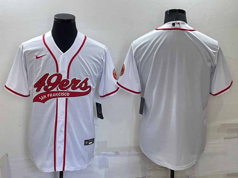 Men's White San Francisco 49ers Blank Cool Base Stitched Baseball Jersey